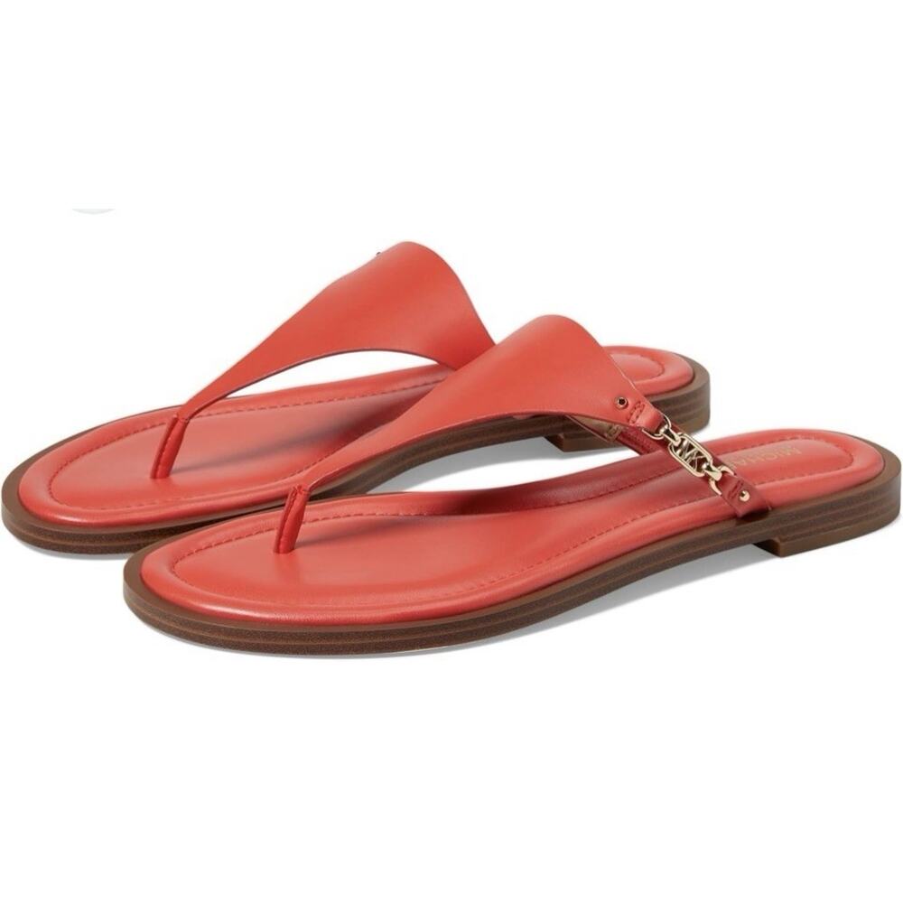 Michael Kors Daniella Thong Sandals Red Size 9M Mint Condition - Picture 2 of 11